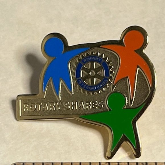 Rotary International "Rotary Shares” Lapel Hat Pin Gold Tone 1" - Picture 2 of 6